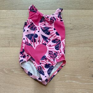 GK Pink and Blue Kids XS (4-5) Heart Leotard